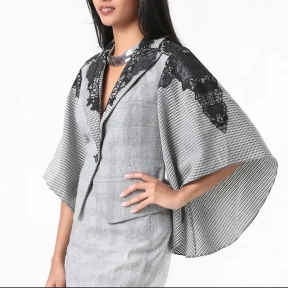 🆕 NWT BEBE DRITA HOUNDSTOOTH BLAZER SIZE 2 MRSP$229 - Picture 1 of 14